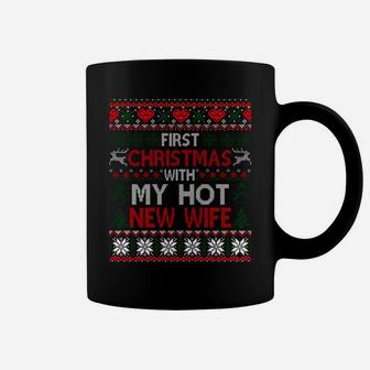 First Christmas With My Hot New Wife Married Matching Couple Sweatshirt Coffee Mug | Crazezy CA