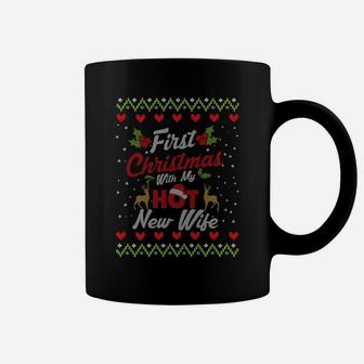 First Christmas With My Hot New Wife Married Matching Couple Sweatshirt Coffee Mug | Crazezy AU