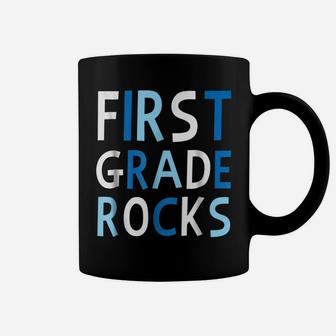First Grade Rocks Love Fun Teacher Student School Tee Coffee Mug | Crazezy