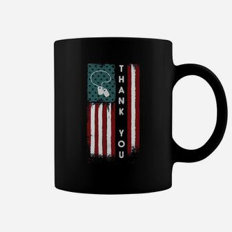 Flag And Dog Tag Military Thank You Coffee Mug | Crazezy