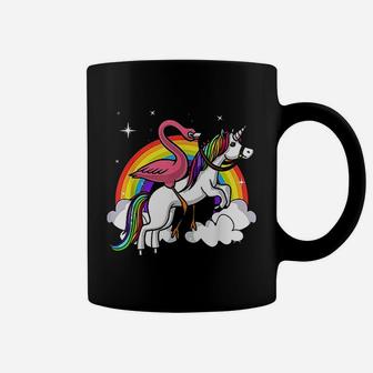 Flamingo Bird Riding Unicorn Magical Rainbow Coffee Mug - Thegiftio UK