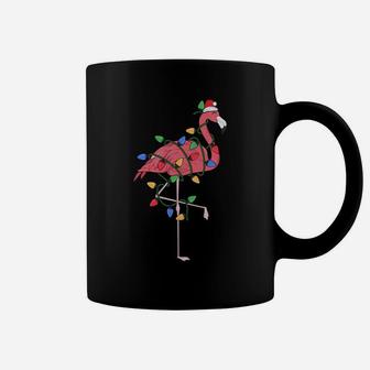 Flamingo Christmas Tree Light Santa Xmas Women Kids Pajamas Sweatshirt Coffee Mug | Crazezy