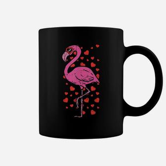 Flamingo Heart Glasses Cute Valentines Day Bird Animal Gift Coffee Mug | Crazezy