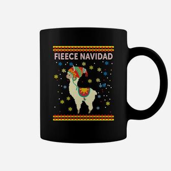 Fleece Navidad Xmas Sweatshirt Cute Lllama Ugly Christmas Coffee Mug | Crazezy