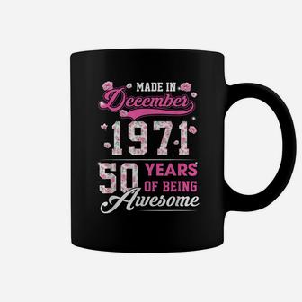 Flower 50Th Birthday 50 Years Old Made In December 1971 Coffee Mug | Crazezy CA