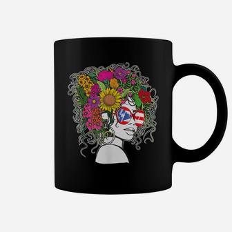 Flower Afro Hair Puerto Rico Shirt Women Black Melanin Queen Coffee Mug | Crazezy