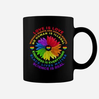 Flower Rainbow Human Black Lives Rights Science Lgbt Pride Coffee Mug | Crazezy