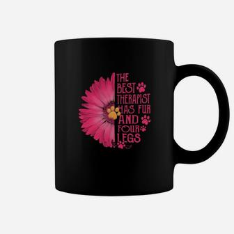 Flower The Best Therapist Has Fur And Four Legs Coffee Mug - Monsterry