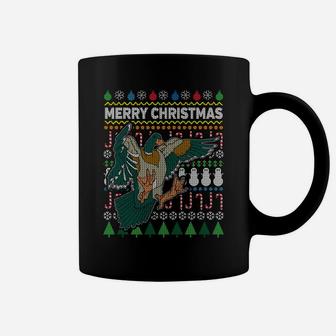 Flying Mallard Duck Merry Christmas Ugly Xmas Design Sweatshirt Coffee Mug | Crazezy
