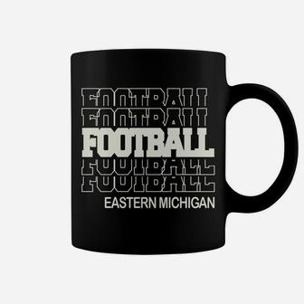 Football Eastern Michigan In Modern Stacked Lettering Coffee Mug | Crazezy CA
