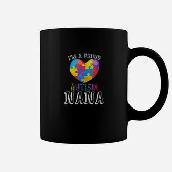 For Autism Nana Cute Puzzle Heart Awareness Coffee Mug - Monsterry