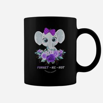 Forget Me Not Alzheimer's Awareness Elephant Flower Coffee Mug | Crazezy