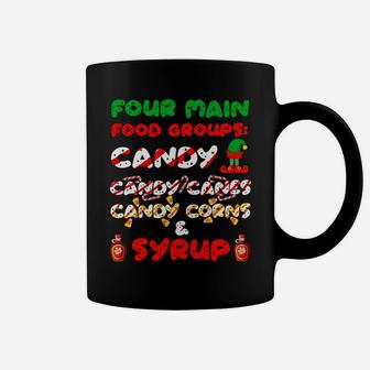 Four Main Food Groups Candy Canes Corns Syrup Christmas Xmas Coffee Mug | Crazezy