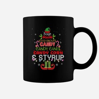 Four Main Food Groups Elf Buddy Christmas Pajama Coffee Mug | Crazezy UK