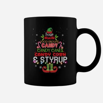 Four Main Food Groups Elf Buddy Christmas Pajama Coffee Mug | Crazezy AU