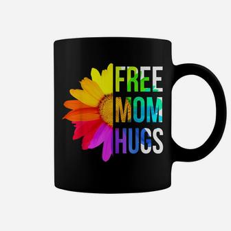 Free Mom Hugs Gay Pride Lgbt Daisy Rainbow Flower Hippie Coffee Mug | Crazezy