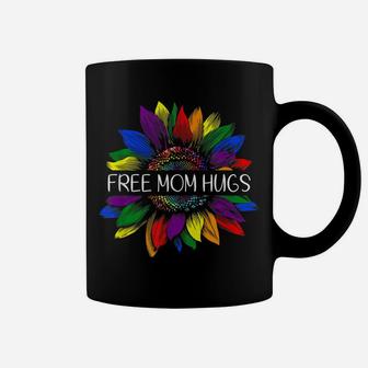 Free Mom Hugs Gay Pride Lgbt Daisy Rainbow Flower Hippie Coffee Mug | Crazezy DE