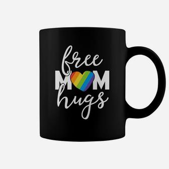 Free Mom Hugs Rainbow Pride March Heart Family Mother Coffee Mug | Crazezy UK
