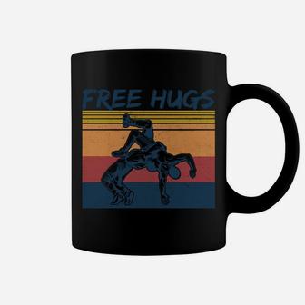 Free Wrestler Hugs Vintage Retro Funny Wrestling Sweatshirt Coffee Mug | Crazezy