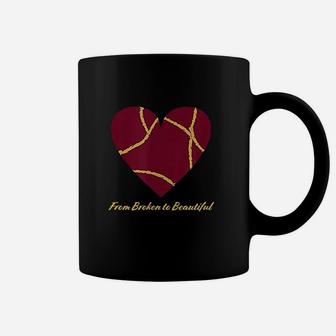 From Broken To Beautiful Heart Repaired With Gold Coffee Mug | Crazezy
