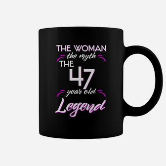 Funny 47Th Birthday Tshirt Woman Myth 47 Year Old Legend Coffee Mug | Crazezy