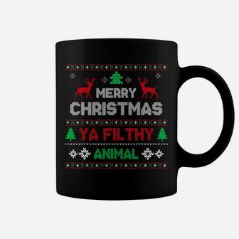 Funny Alone At Home Movies Merry Christmas You Filty Animal Coffee Mug | Crazezy