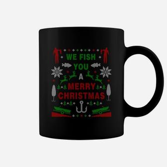 Funny Bass Fishing Ugly Christmas Sweater Party Sweatshirt Coffee Mug | Crazezy DE