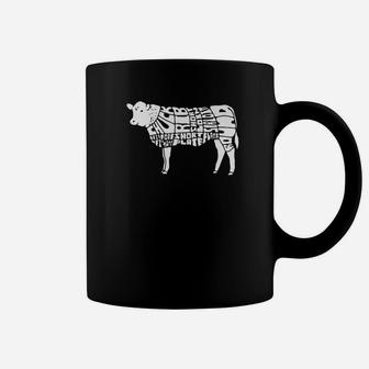Funny Bbq Grilling For Men Cow Meat Cuts Chart Tee Coffee Mug - Thegiftio UK