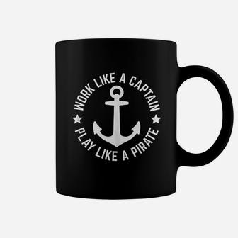 Funny Boating Work Like Captain Play Like Pirate For Boaters Coffee Mug - Thegiftio UK
