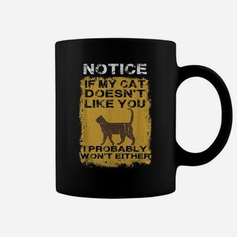 Funny Cat Kitten Notice Sign Kitty Lover Novelty Design Coffee Mug | Crazezy
