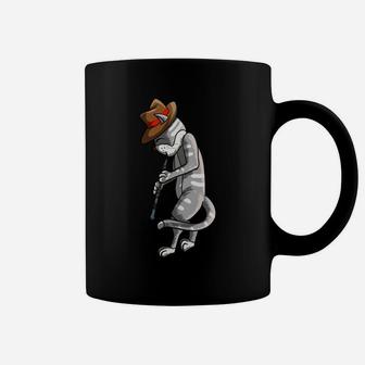 Funny Cat Playing Oboe | Cool Animal Pipe Musician Love Gift Coffee Mug | Crazezy DE