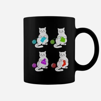 Funny Cats Yarn Cat Quilting Cat Crotches Coffee Mug - Monsterry AU