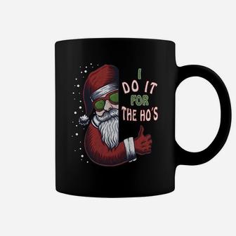 Funny Christmas Dog Santa Hat I Do It For The Hos Gifts Idea Coffee Mug | Crazezy
