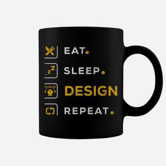 Funny Christmas Graphic Designer Gift Eat Sleep Design Coffee Mug | Crazezy CA
