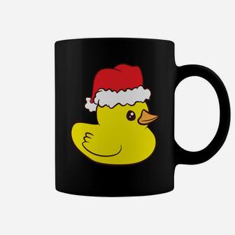 Funny Christmas Rubber Duck With Santa Hat Love Rubber Ducks Sweatshirt Coffee Mug | Crazezy