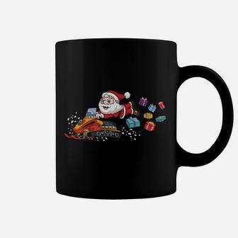 Funny Christmas Santa Claus Riding Snowmobile Kids Gifts Coffee Mug | Crazezy
