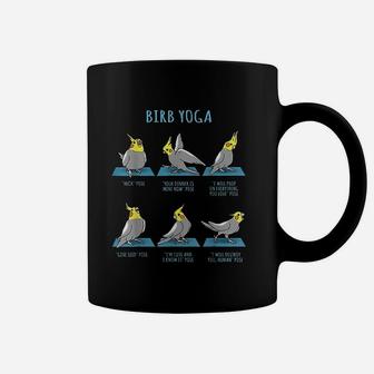 Funny Cockatiel Yoga Poses Birb Memes Cute Parrot Doodle Coffee Mug | Crazezy DE