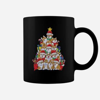 Funny Corgi Christmas Tree Lights Gift Santa Hat Dog Lover Sweatshirt Coffee Mug | Crazezy DE