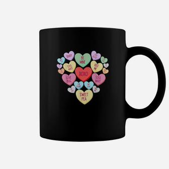 Funny Couple Valentines Day Heart Candy Conversation Coffee Mug - Monsterry