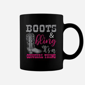 Funny Cowgirl Boots Bling Women Gift Cute Love Country Life Coffee Mug | Crazezy