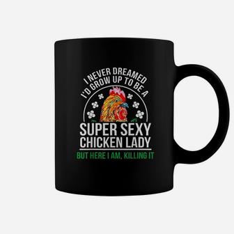 Funny Crazy Chicken Farmer Lady Coffee Mug - Thegiftio UK
