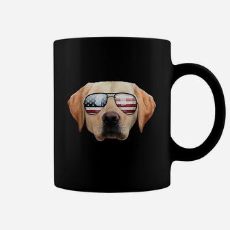 Funny Cute Patriotic Yellow Lab Sunglasses Dog Coffee Mug | Crazezy UK