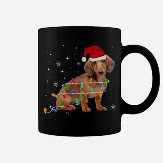 Funny Dachshund Christmas Light Gifts Xmas Sweatshirt Coffee Mug | Crazezy
