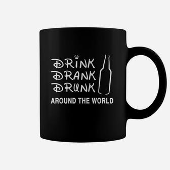 Funny Distress Drink Drank Drunk Around The World Coffee Mug | Crazezy CA
