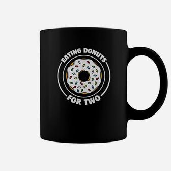 Funny Eating Donut For Two Pregnancy Cool Doughnut Food Coffee Mug - Monsterry AU