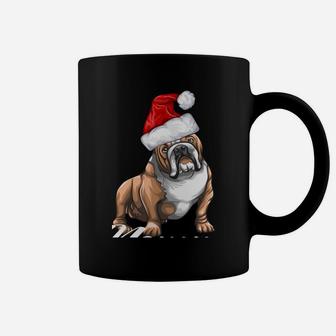Funny English Bulldog Mommy Christmas Hat Gift Men Coffee Mug | Crazezy AU