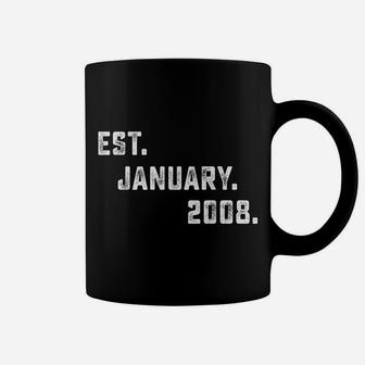 Funny Est January 2008 10Th Years Old Shirt 10 Birthday Gift Coffee Mug | Crazezy DE