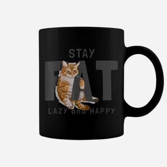 Funny Fat Cat Lazy Happy Cat Lovers Coffee Mug | Crazezy