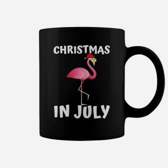 Funny Flamingo Christmas In July Shirt For Women Men Kids Coffee Mug | Crazezy