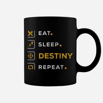 Funny Gamer Christmas Gift Eat Sleep Destiny Sweatshirt Coffee Mug | Crazezy DE